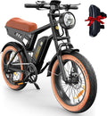 isinwheel Electric Bike Adults 750/1500W Ebike 20/28MPH, 55-75 Miles Electric Motorcycle with 10.4/13AH Battery, 20" Fat Tire Electric Dirt Bike 7-Speed E-Bike Full Suspension, R/L Turn Headlight