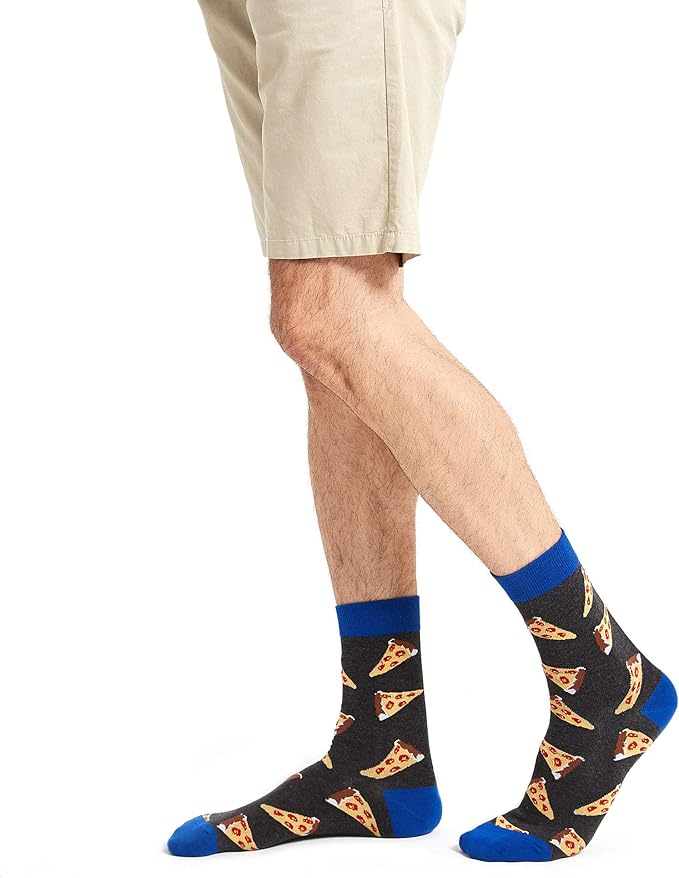 WeciBor Men's Dress Funny Crazy Colorful Novelty Combed Cotton Crew Socks 12 Pack - Size 7-10/10-13/13-15