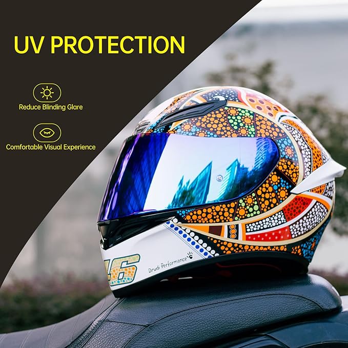 Soman K1 Helmet Visor Replacements, K1S Tinted Helmet Visor Compatible with K1 K1S K3SV K5 K5S UV Protection (Rainbow)
