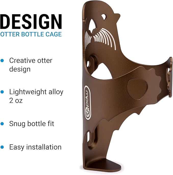 Portland Design Works Water Bottle Cage - Lightweight Water Bottle Holder for Bikes, Otter Cage, Brown
