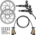 Kethvoz MTB Hydraulic Brakes Set 4 Pistons, Disc Brake Kit Front and Rear, Professional Bike Hydraulic Brakes w/ 180mm Brake Discs Rotor for E-Bike/Electric Bike Mountain Road Bicycle Biking