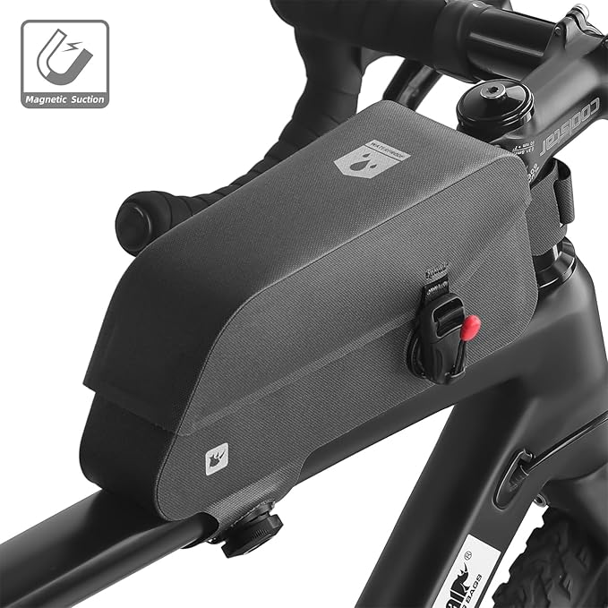 HUNTVP Top Tube Bike Bag with Magnetic Flap Waterproof Bike Frame Bag Bicycle Top Tube Bag Cycling Pouch Tools Storage Bag for Bike