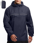 GEEK LIGHTING Rain Jacket Men Lightweight Waterproof Jackets Packable Windbreaker Hooded Raincoat for Golf Cycling Outdoor