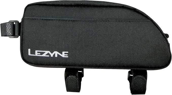 LEZYNE Energy Caddy Bicycle Frame Storage Bag - Water-Resistant Bike Top Tube Organizer with Zipper Closure, 3-Point Attachment