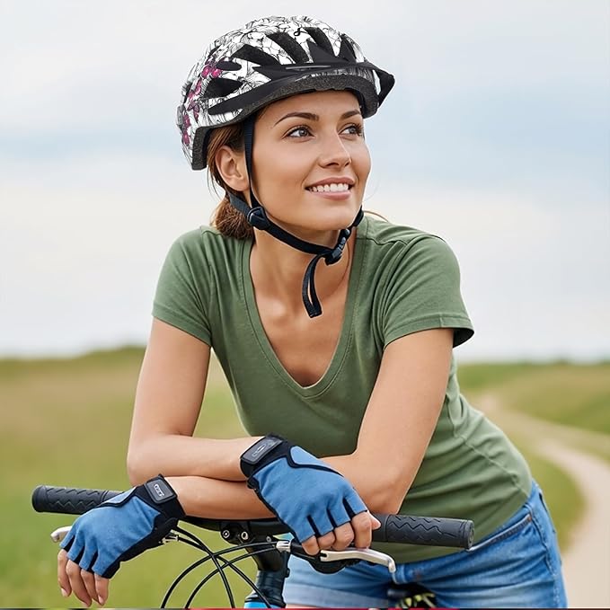 Adult Bike Helmets, Adjustable Mens Womens Bicycle Helmet, Lightweight Road Mountain Cycling Safety Sports Helmets with Detachable Visor