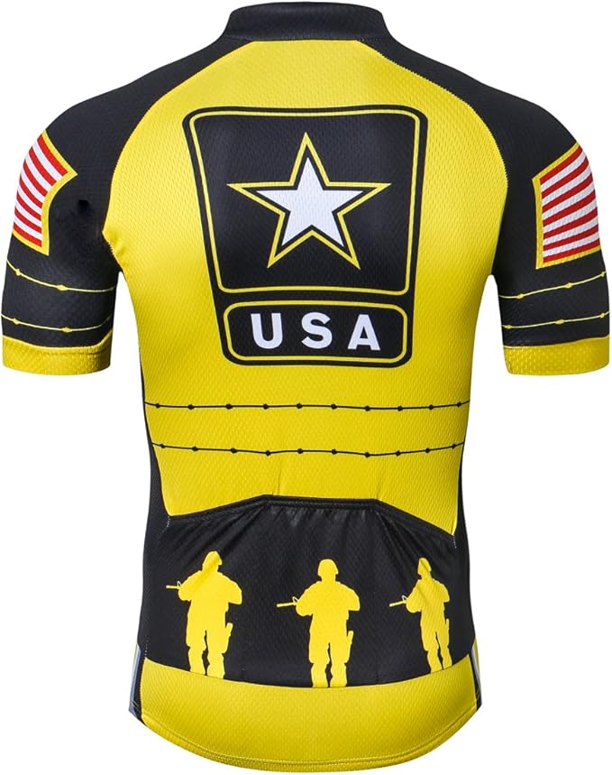 New Pro Full Zipper Men's Cycling Jersey Short Sleeve Riding Shirt USA