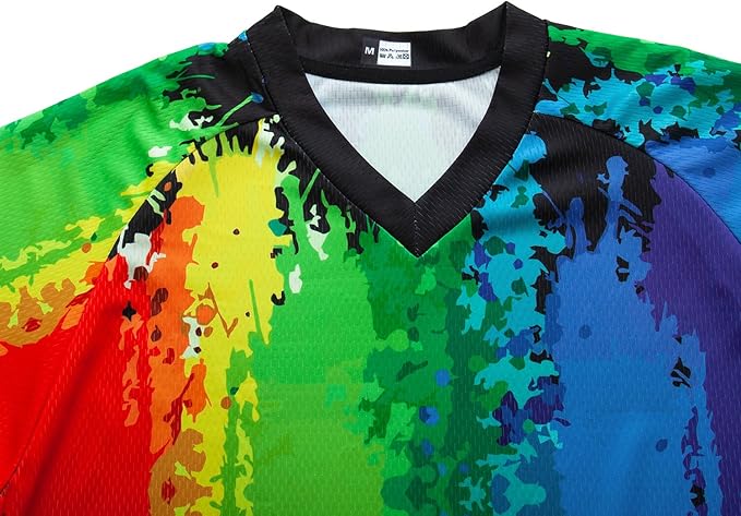JPOJPO Men's Mountain Bike Jersey Long Sleeve MTB Off-Road Racing Downhill Motocross Shirts Quick Dry&Moisture-Wicking Tops