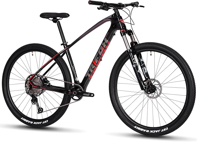 TRIFOX Carbon Fiber Mountain Bike,29er Carbon Mountain Bike with Shimano M6100 Deore Groupset 12-Speed,Carbon Fiber Frame,Hydraulic Fork 130mm Travel,/17/19 inch