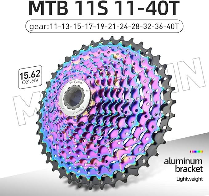 VG SPORTS 8/9/10/11/12 Speed Ultra-Light Bike Cassette for Mountain Bike 11-40T/11-42T/11-46T/11-50T/11-52T MTB Cassette Lightweight Aluminum Bracket Cassette