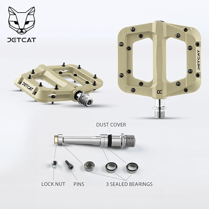 Mountain Bike Pedals Flat - MTB Pedals Flat, Bicycle Pedals for BMX/MTN/Road/Gravel/EBike, BMX Pedals, Platform Pedals, Adults & Kids Bike Replacement Upgrades Parts 9/16
