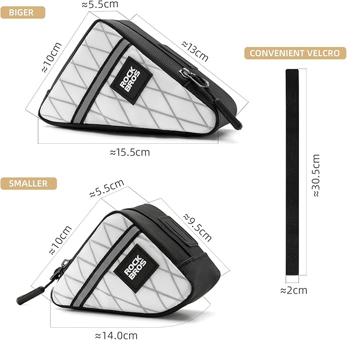ROCKBROS Bike Frame Triangle Pouch - Waterproof Small Bicycle Bag for Men, Women, Boys, Girls - Road, Folding Bike Accessory