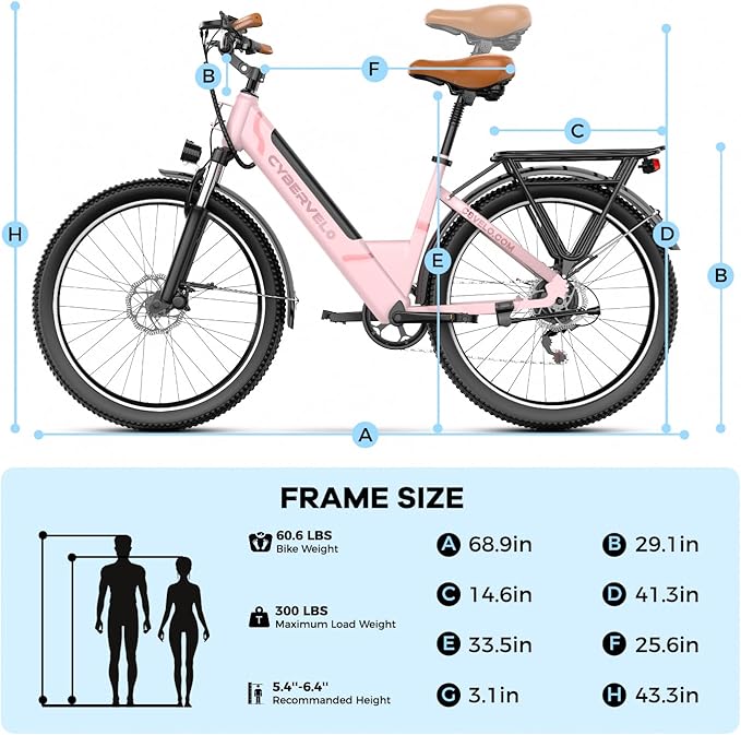 1000 Peak Electric Bike for Adults,up 80 Miles Removable Battery Ebike, 26" Electric E Bike with 7-Speed,Adult Electric Bicycles for Commute Beach Snow White Womens All Terrain