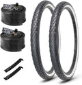 MOHEGIA 24/26 Inch Cruiser Bike Tires Set: 24x2.125/26x2.125 Inch Classic Folding Bicycle Tires,and Pair Inner Tubes with Tire Levers for Beach Cruiser City Bikes