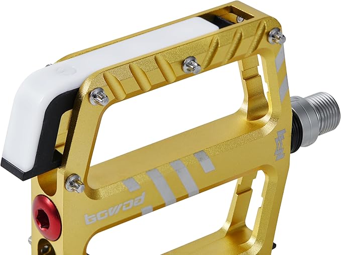Bicycle Pedals with LED lights 5 Modes, Tap On-Off, USB Rechargeable, Waterproof, Flat CNC Aluminum Road Bike Pedals w 9/16" Cr-Mo Steel Axel w Pin, for Ebike, Commuter, Hybrid, City, Beach Bike