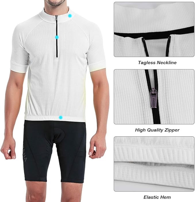 CATENA Men's Cycling Jersey Short Sleeve Shirt Running Top Moisture Wicking Workout Sports T-Shirt