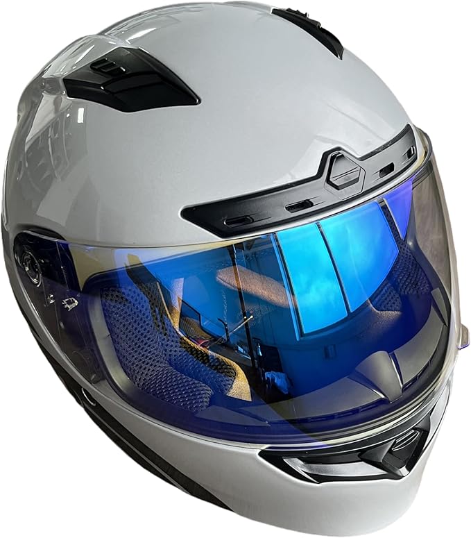 Qualifier DLX Helmet Visor,UV Protection Motorcycle Helmet Face Shield Compatible with Bell Qualifier DLX Mips/Qualifier/Star/Vortex/RS-1/RS-2/Revolver(Revo Clear Blue)