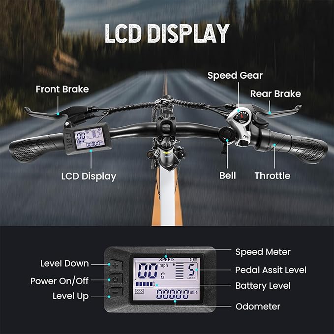 Vivi Electric Bike, 20" 500W Folding Electric Bike, 21.7MPH Adult Electric Bicycles with Removable 48V 374.4Wh Battery, Up to 50Miles Range, Cruise Control, Shock Absorber, SGS Certified to UL2849