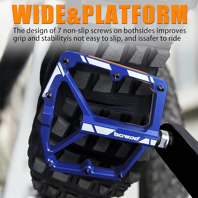 Bike Pedals 9/16" Lightweight Non-Slip Bicycle Platform Pedals - Fits Most Adult Bikes & Mountain Bikes &MTB, Road Bikes and Slip-Resistant Design