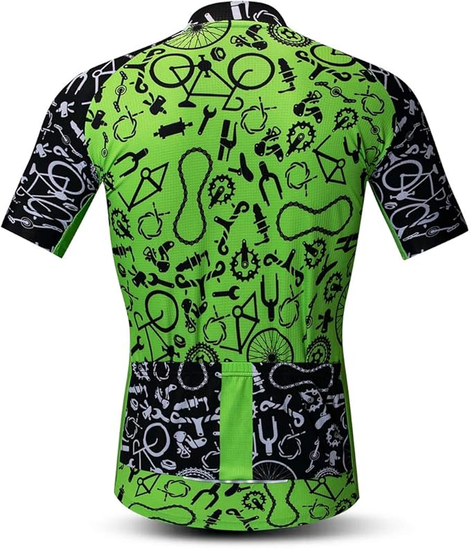 Men's Cycling Jerseys Tops Biking Shirts Short Sleeve Full Zipper Bike Clothing