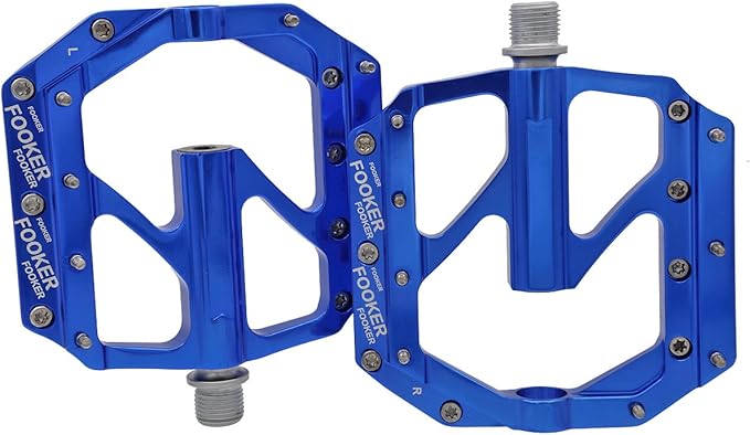 FOOKER Bike Pedals Non-Slip Aluminum Alloy MTB Mountain Bike Pedals 3 Bearing 9/16" for Road BMX MTB Bikes
