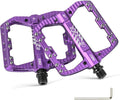 ENLEE Mountain Bike Pedals Flat, 3 Sealed Bearing Lightweight Aluminum Metal Bike Pedals 9/16", Waterproof MTB Pedals Flat with Removable Anti-Skid Nails for Adult Mountain Road BMX Bike