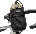 Bongo Bike Handlebar Bag - Water Resistant & Durable Fabric Bicycle Water Bottle Holder, Secure Attachment Bikepacking Stem Bag, One-Handed Access Feed Bag, Front Storage for Cycling - Black