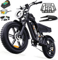 F6/F6S/F6PRO Electric Bike for Adults with NFC & Password Unlock, 4000/2000/1500W, 50/40/33MPH, 60V 30Ah, 48V 15/25Ah E-Bike, 100-60 Miles Electric Motorcycle, 20" Fat Tire Electric Dirt Bike