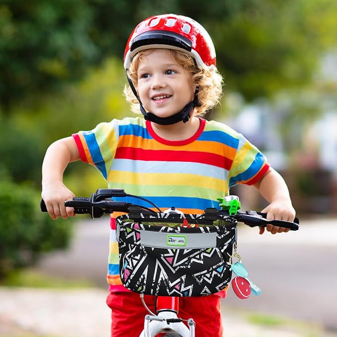 RAYMACE Kids Bike Basket,Children's Bike Basket Front,Waterproof Bicycle Basket Handlebar Bag for Girls,Boys Toddlers Bike or Scooter Accessories