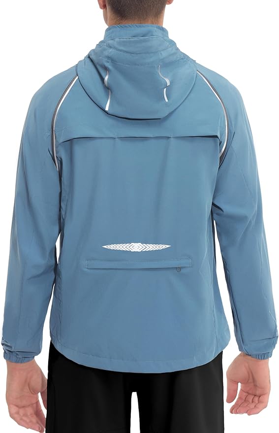 Little Donkey Andy Men's Quick-dry Running Jacket, Convertible UPF 50+ Cycling Jacket Windbreaker with Removable Sleeves