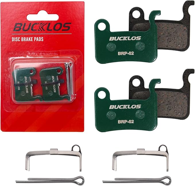 BUCKLOS Bike Disc Brake Pads - Bicycle Disk Brake Pads for Zoom/Shimano Deore XT XTR LX SLX Hone Alfine Saint for Ebike/Mountain Bike/Electric Bike/Road/Scooter