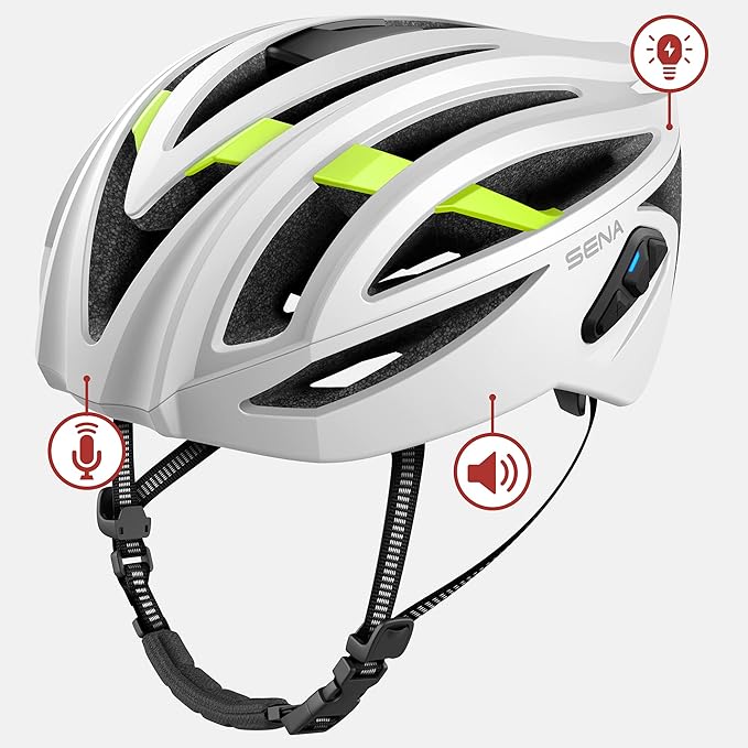 Sena R2 / R2 EVO / (Alexa Built-in) only R2X, Smart Bluetooth and Mesh Intercom Communications Road Cycling Helmet