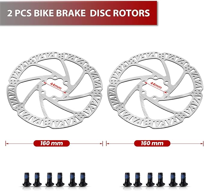 ZOOM Ebike Hydraulic Disc Brake Set: H876E 4-Pistons Power-Off Electric Bike Brake Kit with 2-PIN Sensor Included 160mm/180mm Rotors and Mounting Adapter