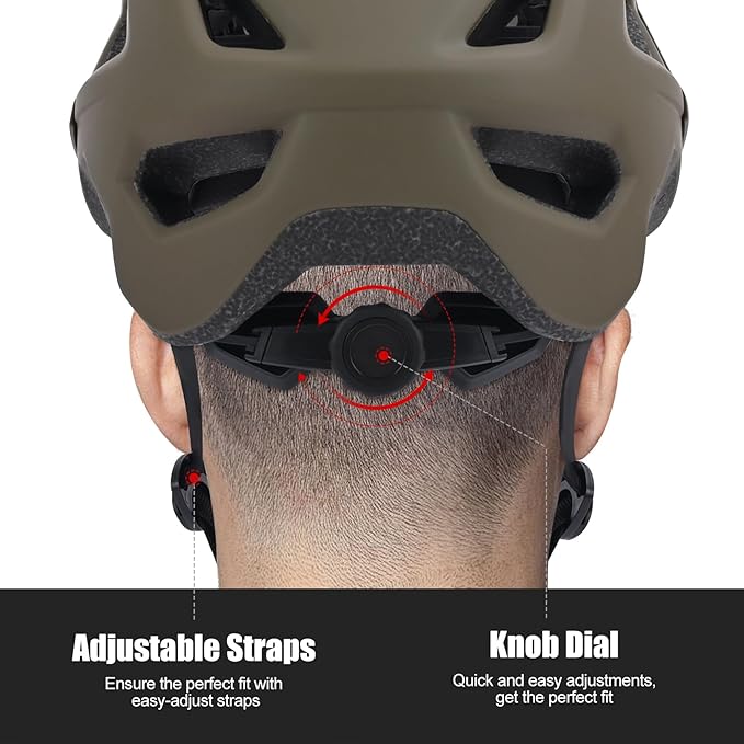Bike Helmets for Men and Women, Mountain Bike Helmet with Extended Visor Helmets for Adults Adjustable & Comfortable Bicycle Helmet Road Bike Helmet 55-61cm