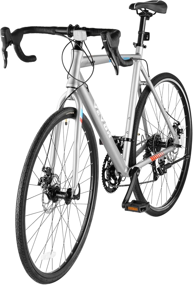 VEVOR Road Bike, 700C Wheels Racing Bike, Shimano Drivetrain City Commuter Road Bicycle, Urban Adult Sport Bicycle with Drop Bar, for Men and Women