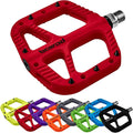 MTB Pedals Flat Mountain Bike Pedals Adult, Light and Wide Nylon Composite Bicycle Platform Pedal w Grippy Pins, 9/16" Cr-Mo Spindle 2 Bearings, Clipless Pedals for BMX Gravel Road E.Bike 9/16"