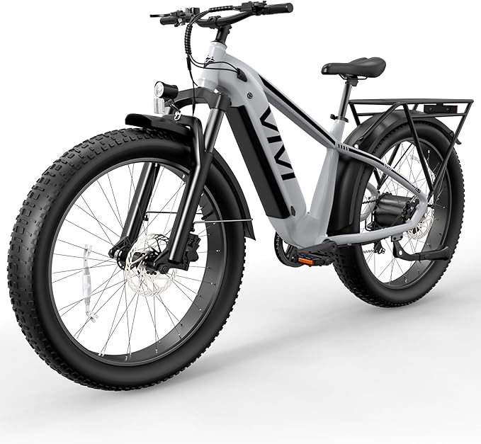 Vivi ACE01 Electric Bike for Adults,26" x 4.0 Fat Tire Ebike,1500W Peak Motor Torque Sensor Electric Mountain Bike,25MPH Electric Bicycle with 48V 15AH Battery,Hydraulic Brake,SGS Certified to UL2849