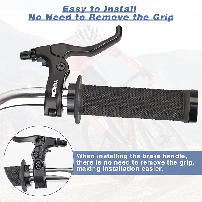 Bike U-Brakes Set Right Brake Lever with Rear Cable Brake Pads Rim Brake for 22.2 mm Handlebar Suitable for BMX Bicycle