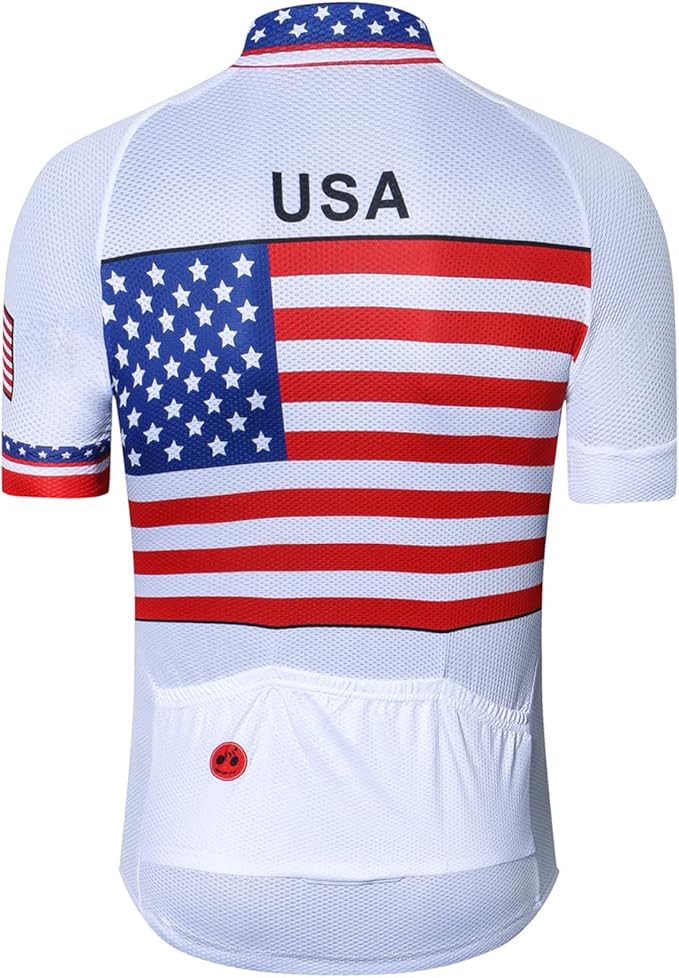 Cycling Jerseys Men Bicycle Short Sleeve Summer Shirt Bike Biking Tops Riding Clothing Flag