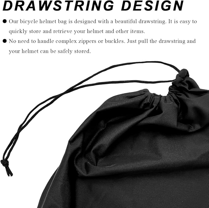 2 PCS Motorcycle Helmet Bag, Helmet Protection Drawstring Bag Made of Nylon Cloth, Large Capacity Helmet Storage Bag for Motorcycle Bicycle, Universal Motorcycle Accessories (Black)
