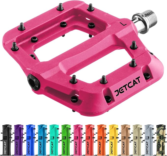 Mountain Bike Pedals Flat - MTB Pedals Flat, Bicycle Pedals for BMX/MTN/Road/Gravel/EBike, BMX Pedals, Platform Pedals, Adults & Kids Bike Replacement Upgrades Parts 9/16