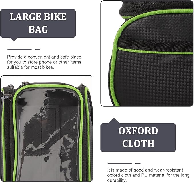 BESPORTBLE Bike Frame Bag and Handlebar Pouch Waterproof Pu Material Large Capacity 6.2-inch Bike Top Tube Storage Bag for Cycling Accessories
