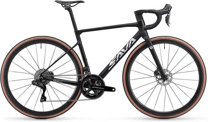SAVADECK Carbon Road Bike, 24 Speeds Lightweight Road Bicycle with Shimano Ultegra 9270 Groupset, T1000 Full Carbon Disc Brake Race Bike for Adult