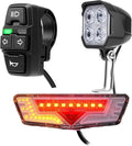 Ebike Light Kit, 24V 36V 48V Electric Bicycle Headlight & Taillight with Turn Signals, Super Bright Front Lamp 400 Lumens, Rear Light fits 80mm Rack