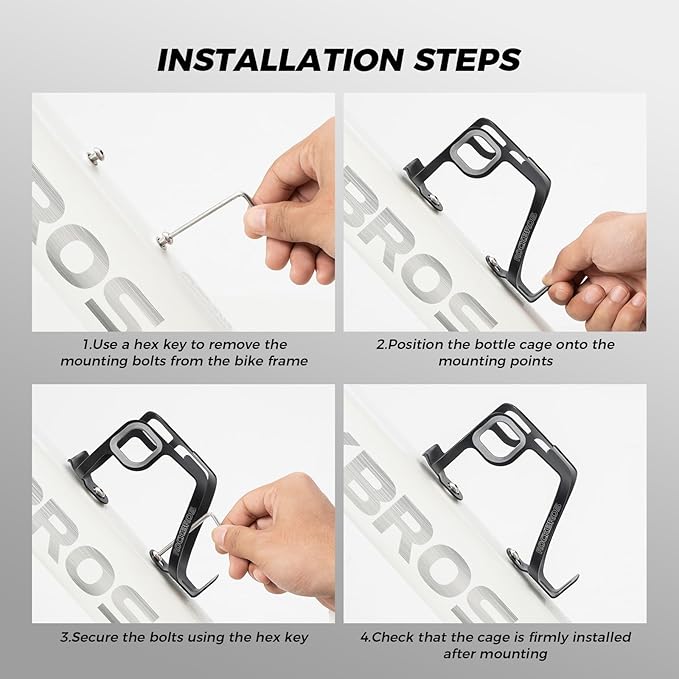 ROCKBROS Bike Water Bottle Holder Aluminum Alloy,Ultra-Light Sturdy Bicycle Water Bottle Cage for Road Mountain Folding Bikes