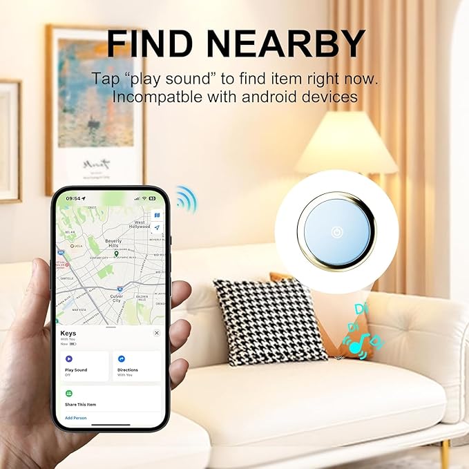 Bluetooth Tracker Item Finders Work for Apple Find My (iOS Only) APP GPS Tracker for Dogs Cats Luggage Keys Backpack Satchel Etc (Black&Blue, 2Pack)