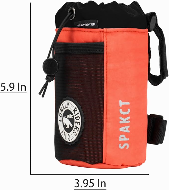 Bike Cup Holder,Bike Stem Bag,Bike Water Bottle Holder,Bike Handlebar Bag,Waterproof Bicycle Frame Bag,Bike Bags for Bicycles,Bike Feed Bag,Bike Snack Bag (orange)