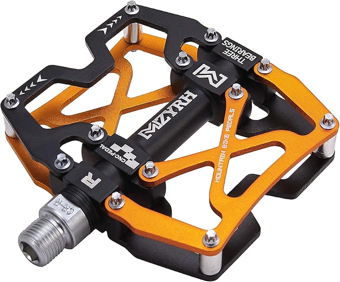 MZYRH Mountain Bike Pedals, Ultra Strong Colorful CNC Machined 9/16" Cycling Sealed 3 Bearing Pedals