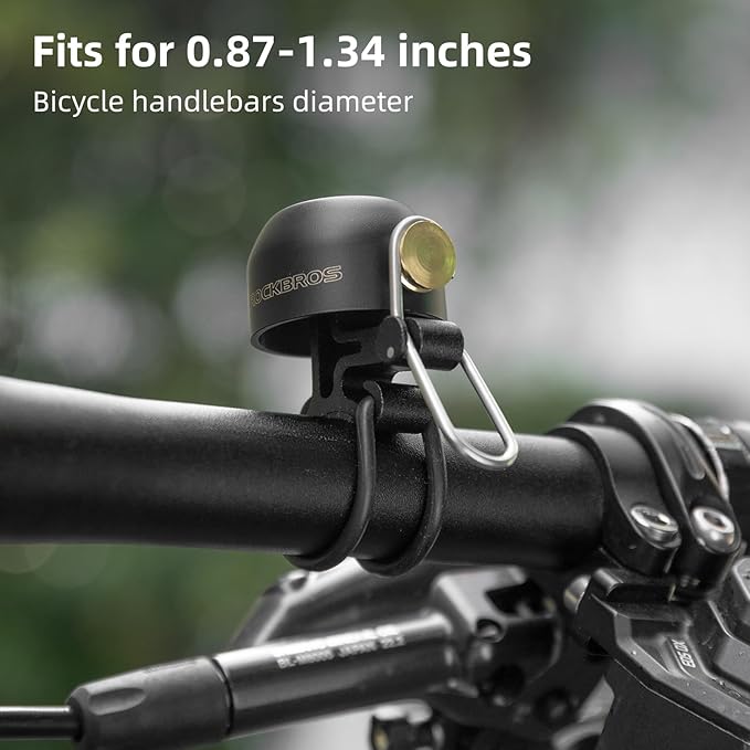 ROCKBROS Bike Bell Classic Bicycle Bell,Loud Sound 100dB Bike Bells for Adults Kids, Fit for 0.87-1.34in Bicycle Handlebars,Road Mountain Bike Accessories