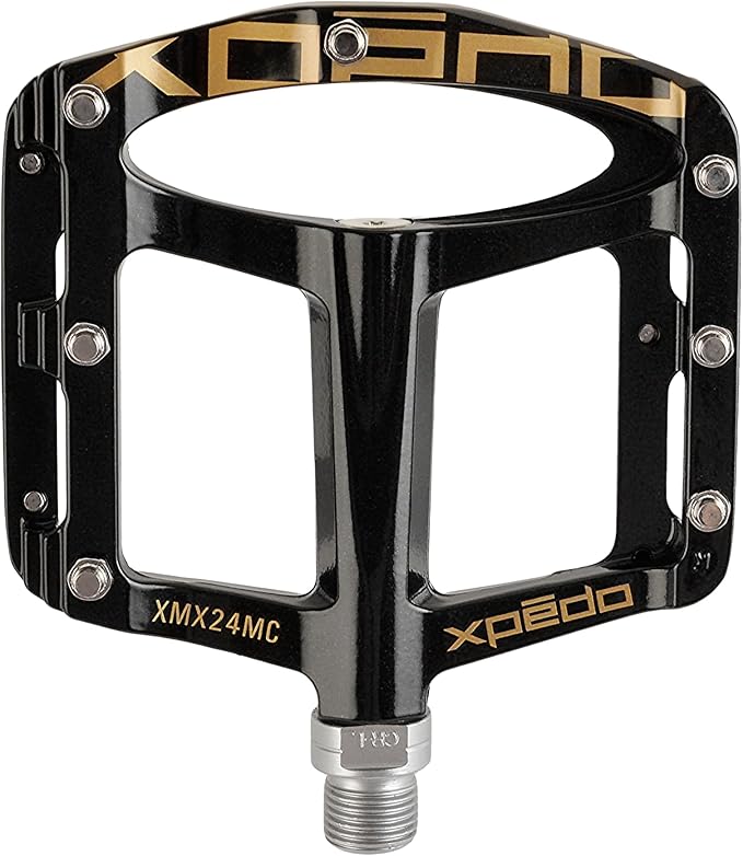Xpedo Spry Flat Bicycling Pedals | Magnesium Body, 11mm Low-Profile, 106x100mm Platform, 28 Steel Replaceable Pins | MTB Trail/Enduro
