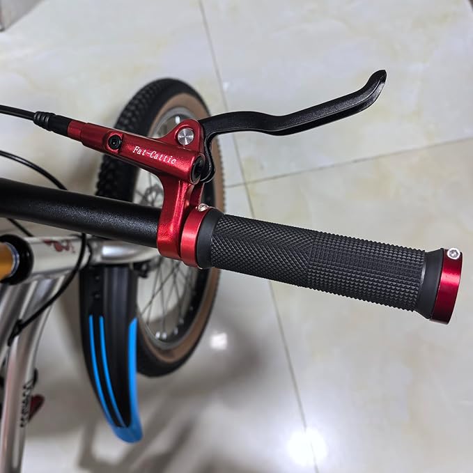 Bike Hydraulic Disc Brake Set with 160mm Rotors,For Mountain Bike e-Bike Fat Bike Road Bike(Right Front Brake& Left Back Brake) (Red)